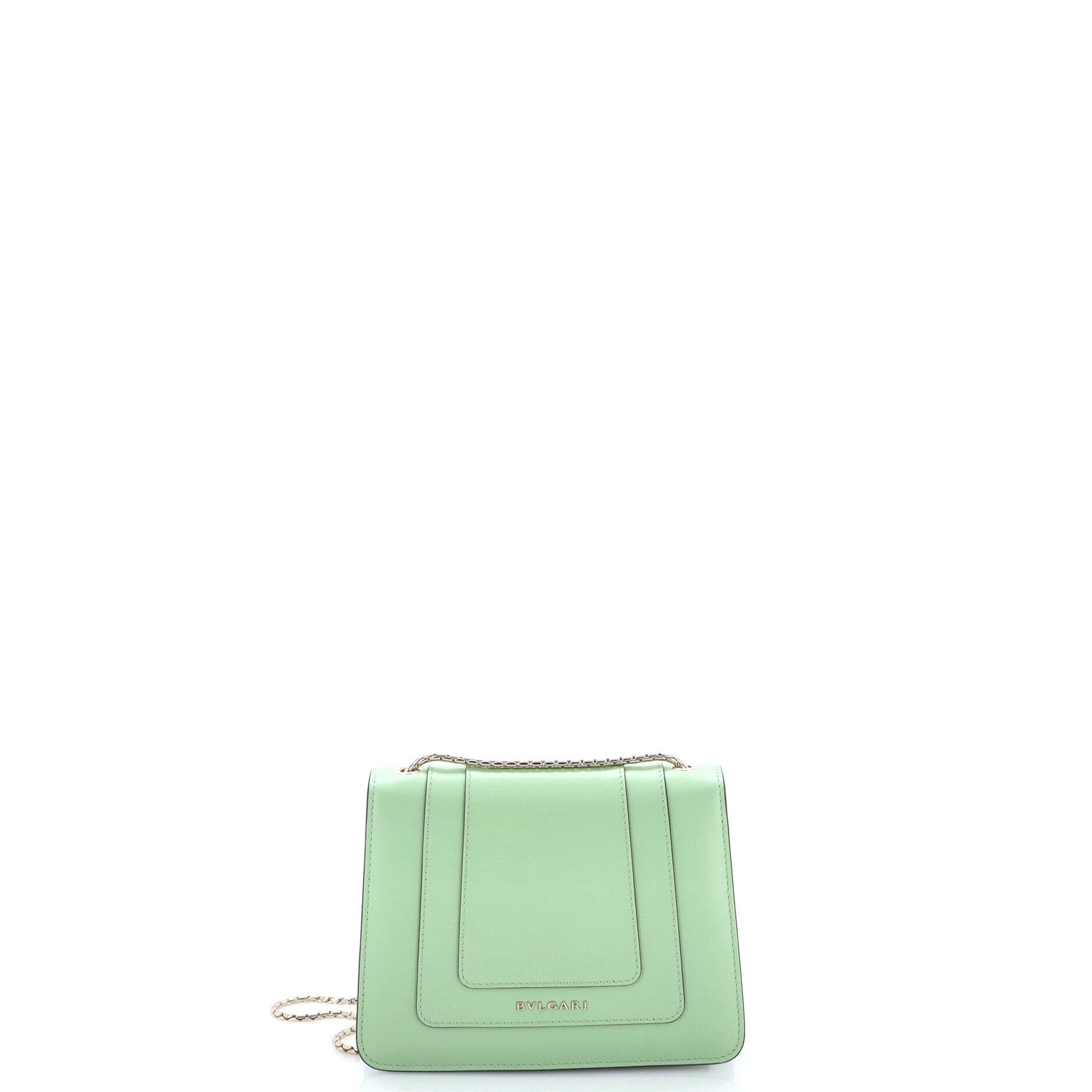 Serpenti Forever Square Shoulder Bag Leather Small, Alternate, color, Green