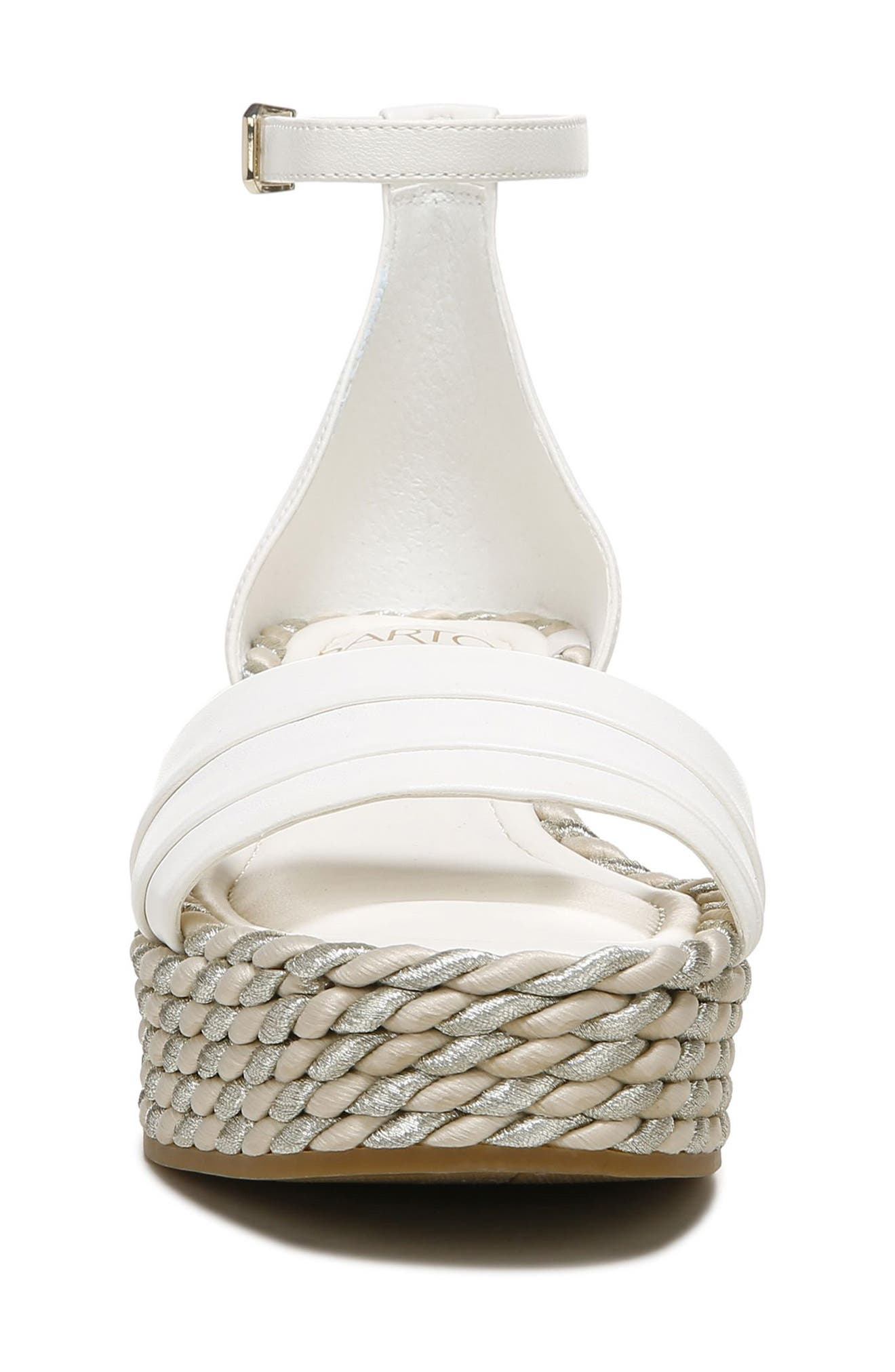 A-Via Espadrille Platform Wedge Sandal, Alternate, color, SHINE WHITE