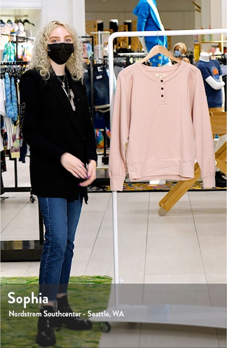 Henley Puff Sleeve Sweatshirt, sales video thumbnail