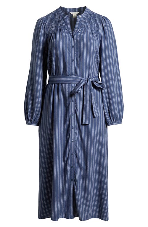 Nordstrom Pinstripe Button-up Shirt In Ivory- Black Penny Stripe