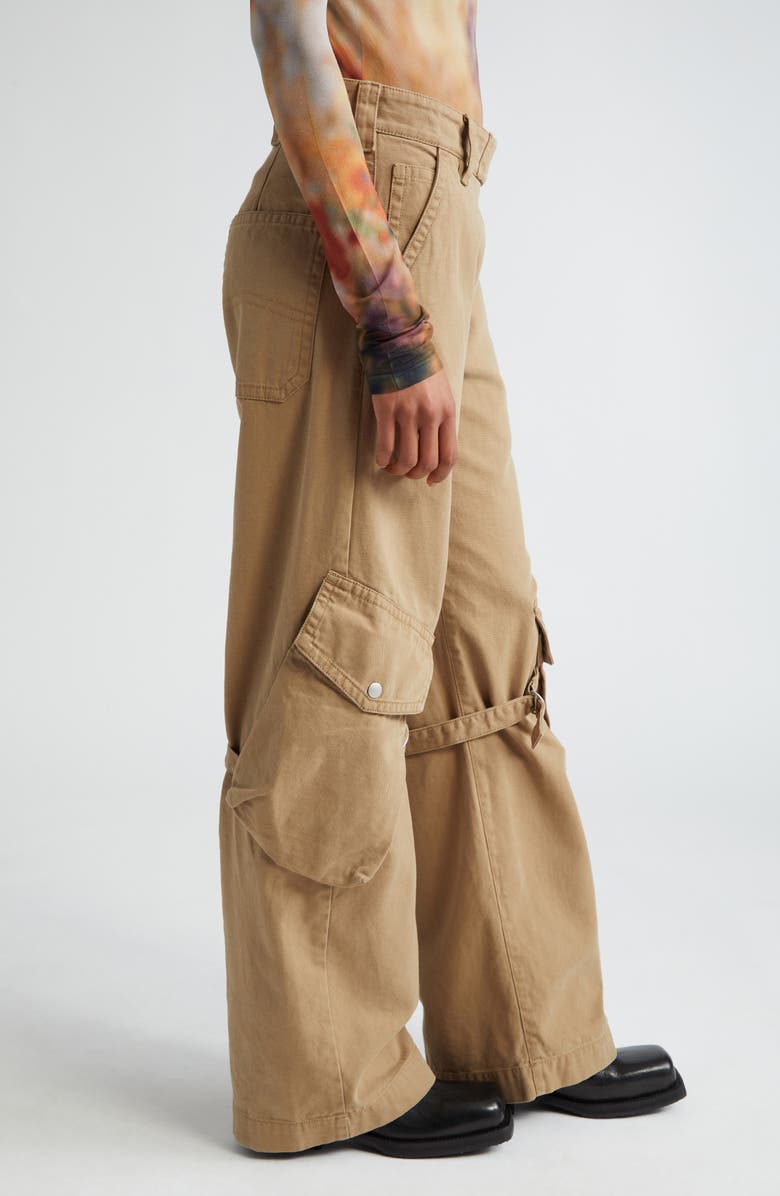 Acne Studios Potinal Cotton Canvas Cargo Pants, Alternate, color, Cold Beige