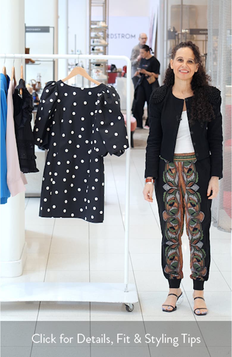 Polka Dot Cotton Blend Minidress, sales video thumbnail