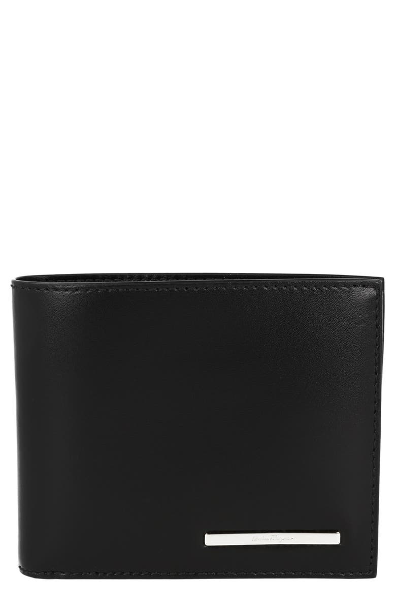 FERRAGAMO Crosta Polo Bifold Wallet, Main, color, Black