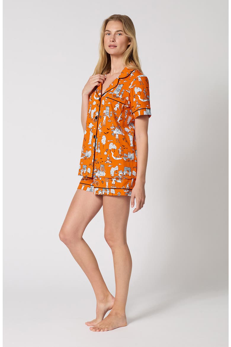 Print Short Pajamas, Alternate, color, SPOOKY IN THE CITY