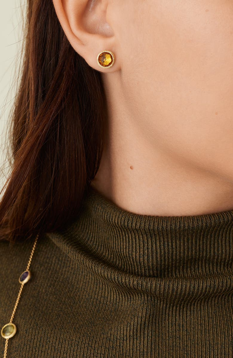 Marco Bicego Jaipur Semiprecious Stone Stud Earrings, Alternate, color, Citrine