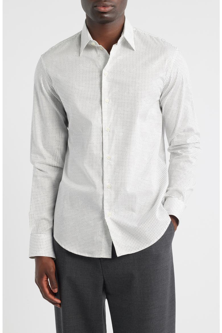 Micro Dash Sport Shirt, Main, color, SOLID WHITE