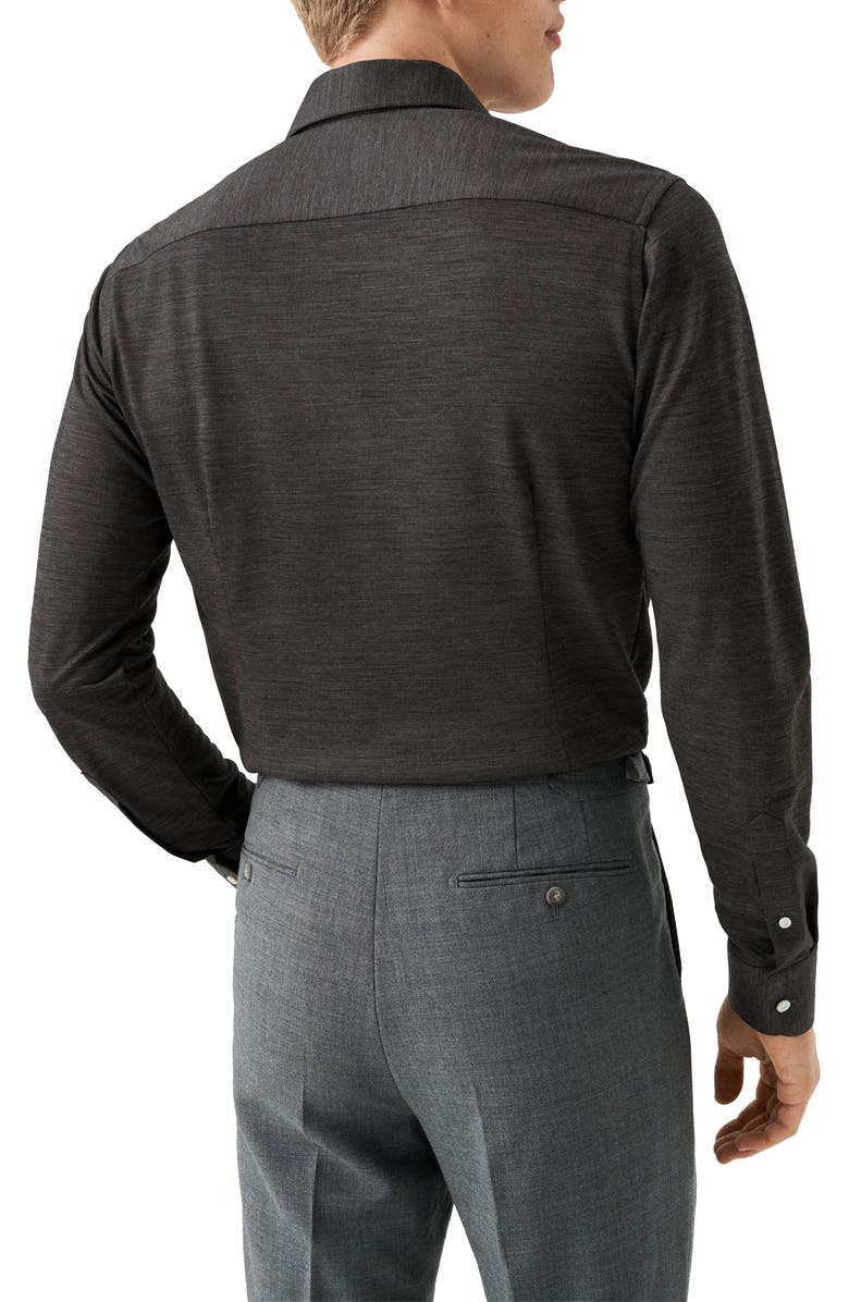 Eton Slim Fit Merino Wool Dress Shirt, Alternate, color, Dark Grey