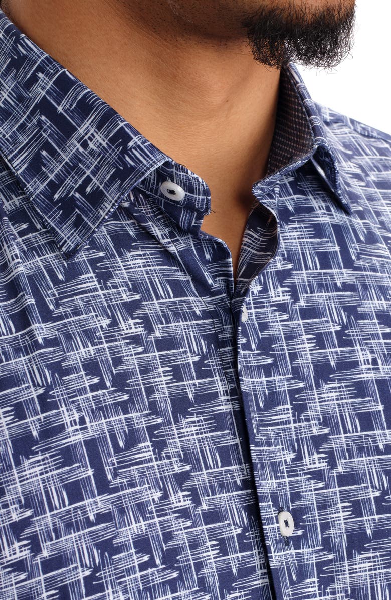 STUDIO GARNET LOS ANGELES Geometric Print Cotton Button-Up Shirt, Alternate, color,