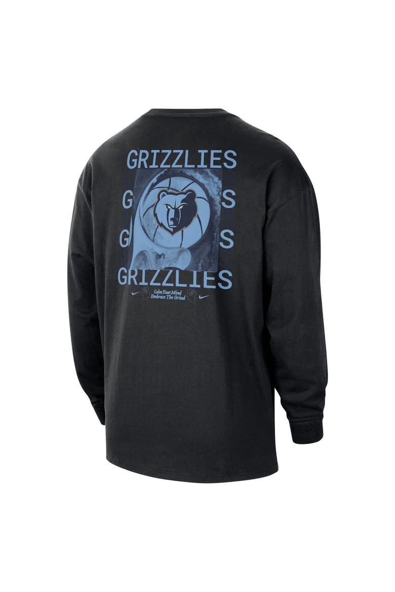 Men's Nike Black Memphis Grizzlies Courtside Oversized Long Sleeve T-Shirt, Alternate, color, Black