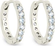 Sterling Forever Zadie CZ Everyday Hoop Earrings