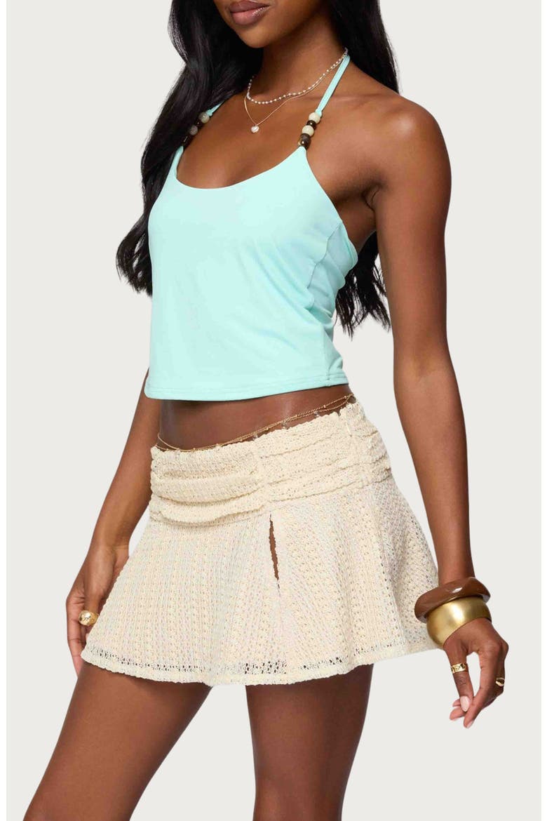Radley Beaded Halter Crop Top, Alternate, color, AQUA