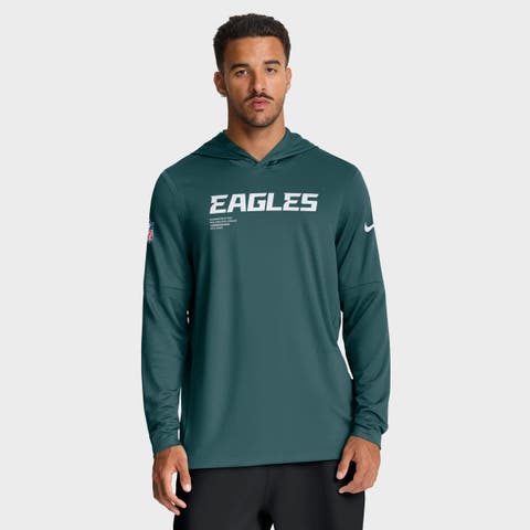 Men's Nike Midnight Green Philadelphia Eagles Big & Tall Sideline Performance Long Sleeve Hoodie T-Shirt