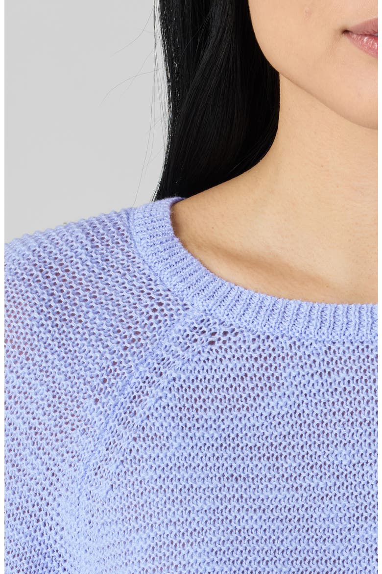 Raglan Sleeve Organic Linen & Organic Cotton Sweater, Alternate, color, BELLFLOWER
