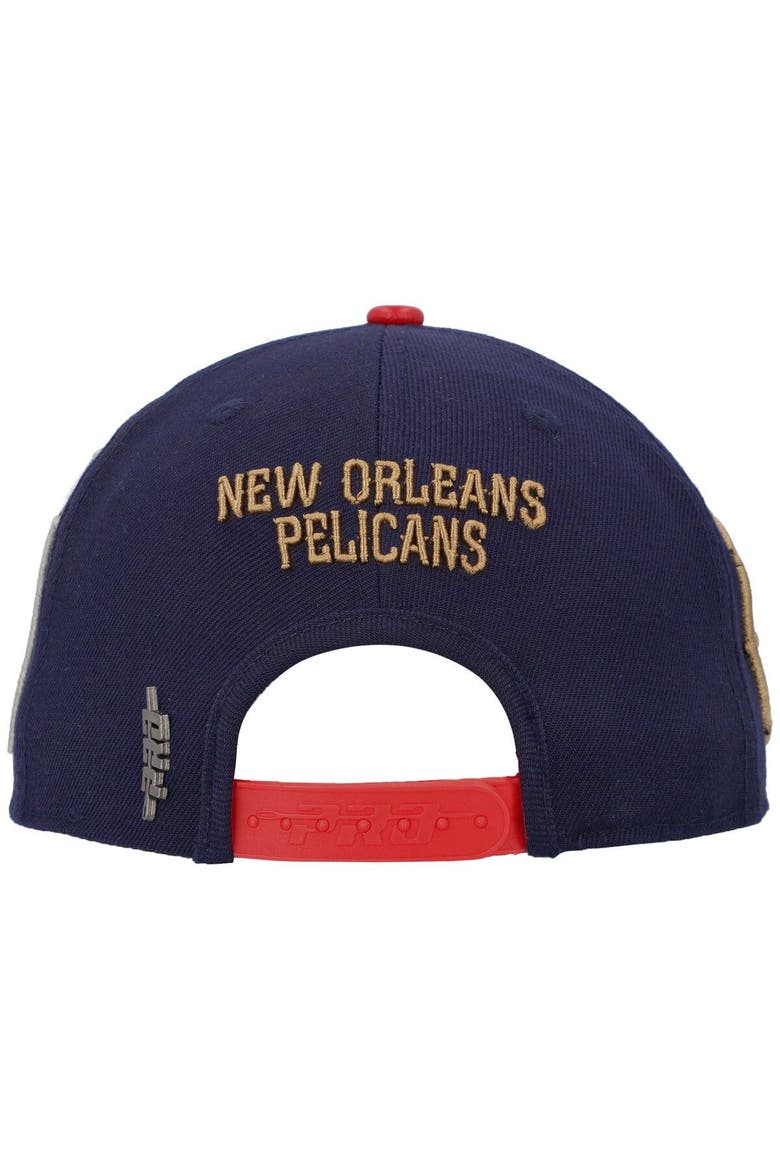 Men's Pro Standard Navy New Orleans Pelicans Old English Snapback Hat, Alternate, color, Navy
