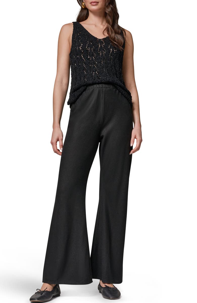Donna Karan New York Linen Blend Ankle Wide Leg Pants, Alternate, color, Black