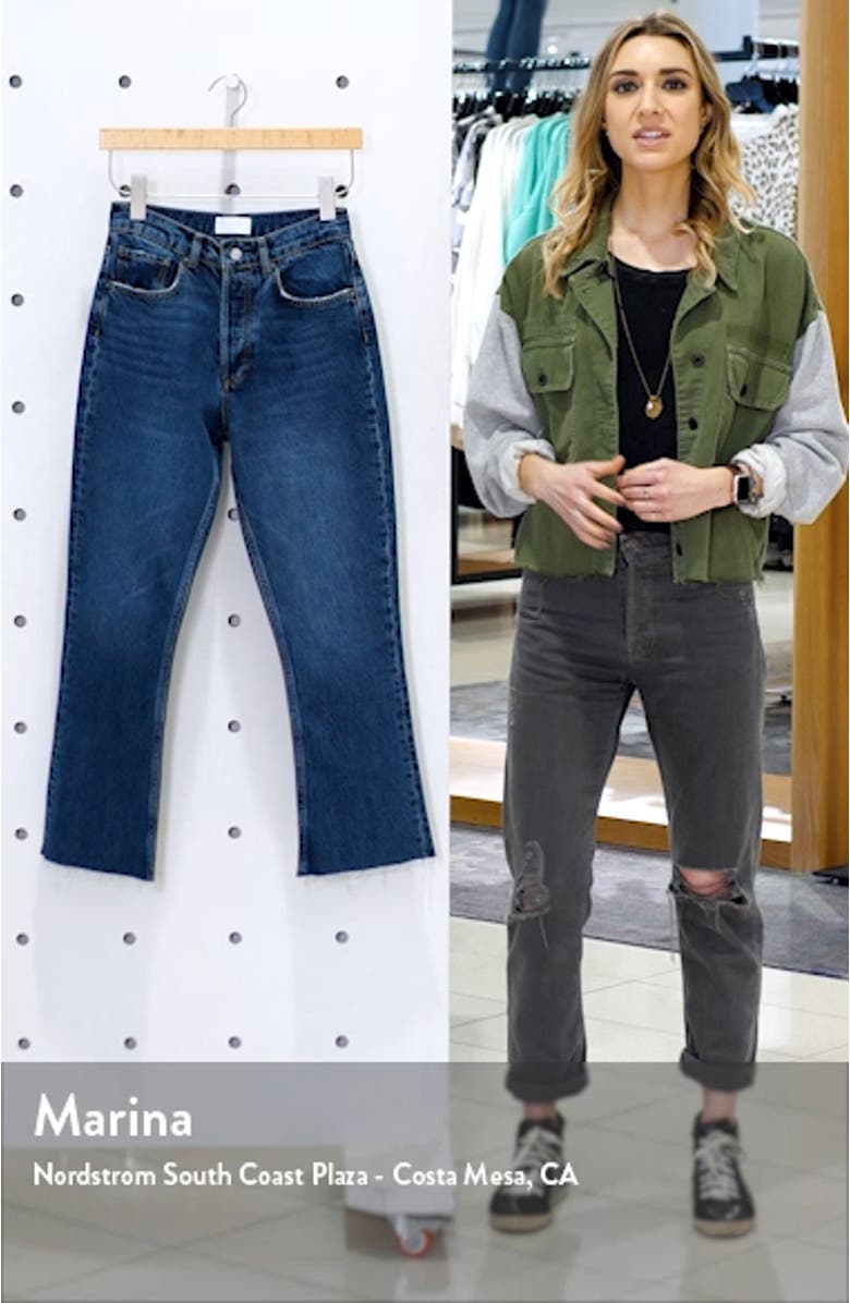 The Darcy High Waist Raw Hem Crop Flare Jeans, sales video thumbnail