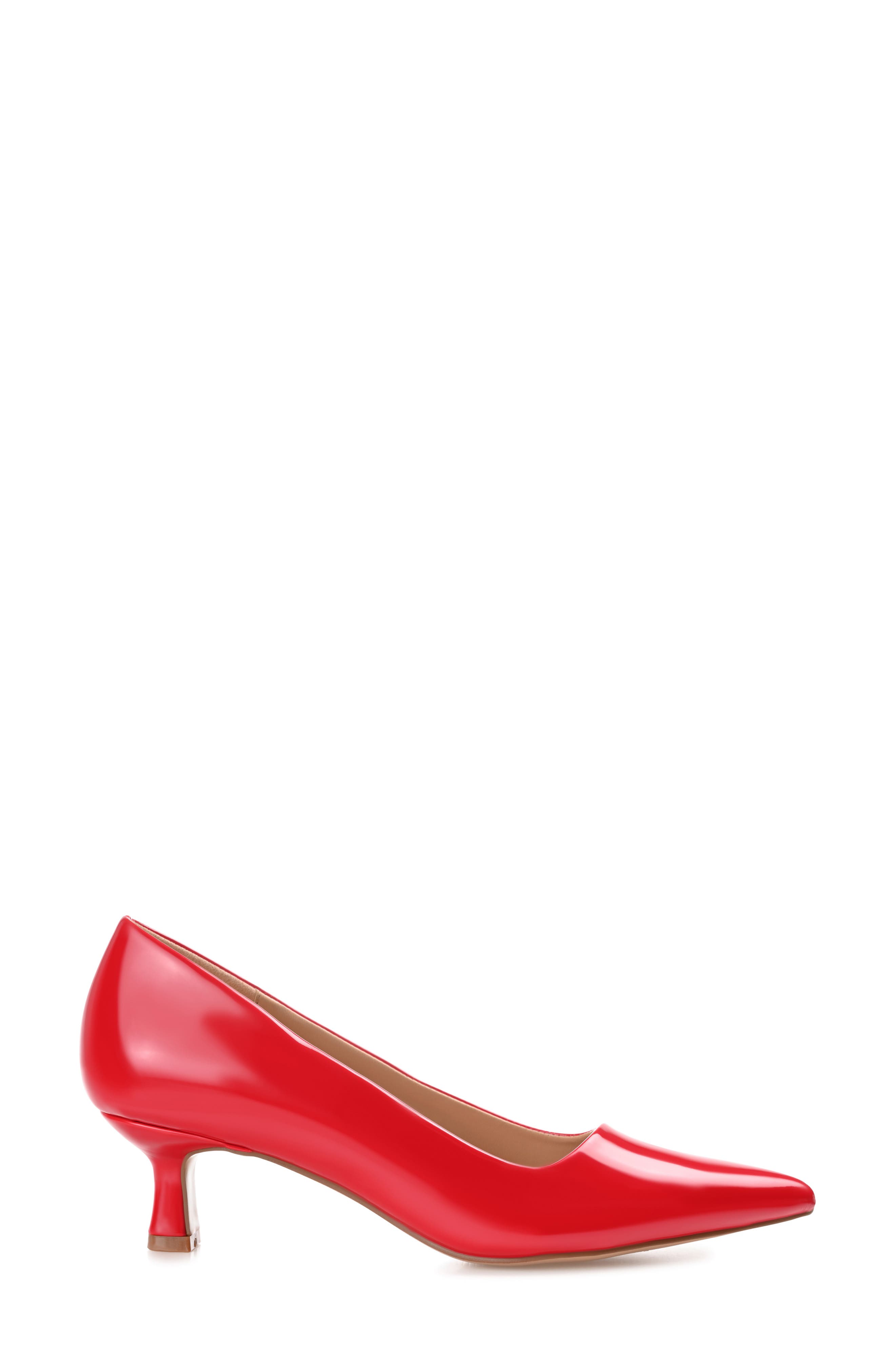 Journee Collection Celica Pump - Wide Width, Alternate, color, Patent/ Red