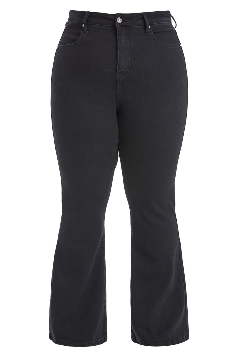 High Waist Flare Jeans, Alternate, color, SOLID BLACK