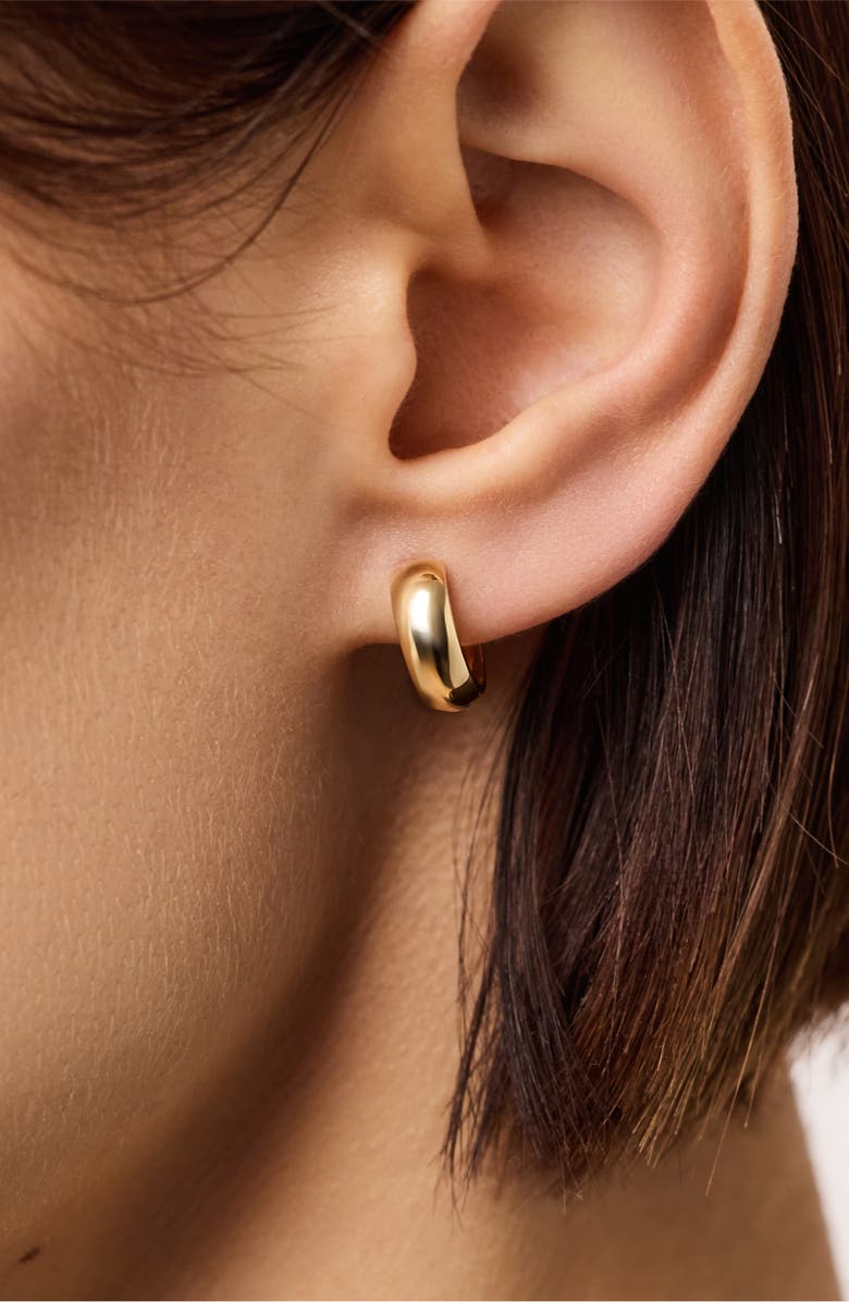 Ana Luisa Solid Yellow Gold - Gold Bold Huggie Hoops, Alternate, color, Gold