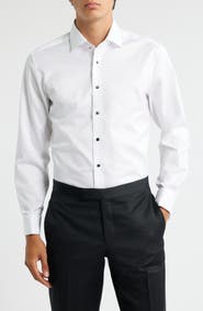1863 by Eterna Luxury Black Tie Slim Fit Dress Shirt