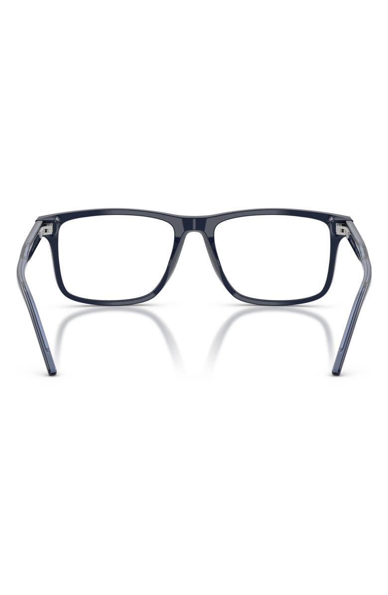 Emporio Armani 55mm Square Optical Glasses, Alternate, color, Shiny Blue / Demo Lens