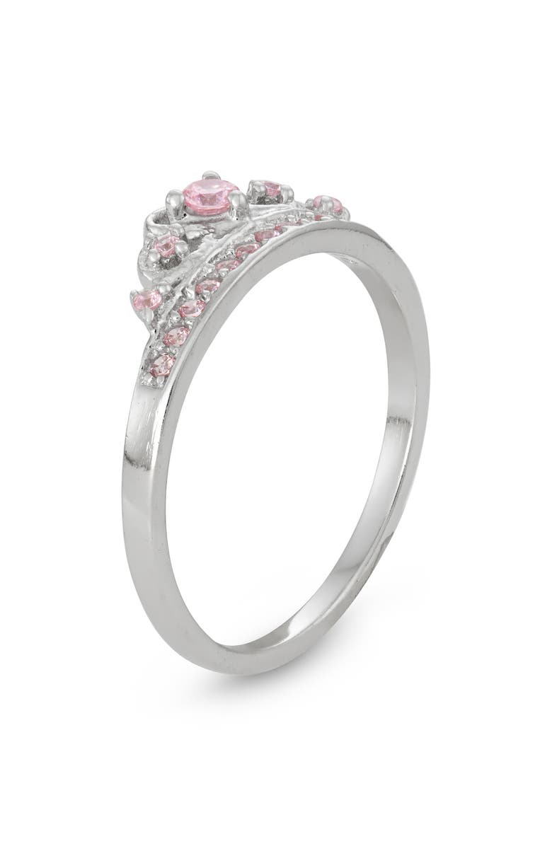 FZN Kids' Sterling Silver Pink Cubic Zirconia Tiara Ring, Alternate, color, 
