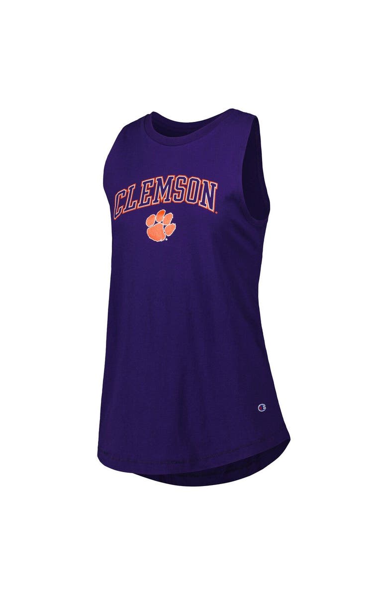 Champion Women's Champion Purple Clemson Tigers Arch Logo Tank Top, Alternate, color,
