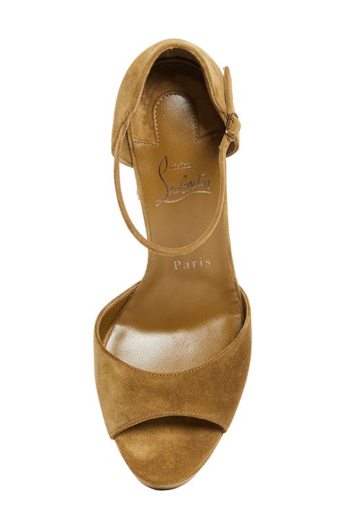 Christian Louboutin Sandaloo Peep-toe Sandal In Brown