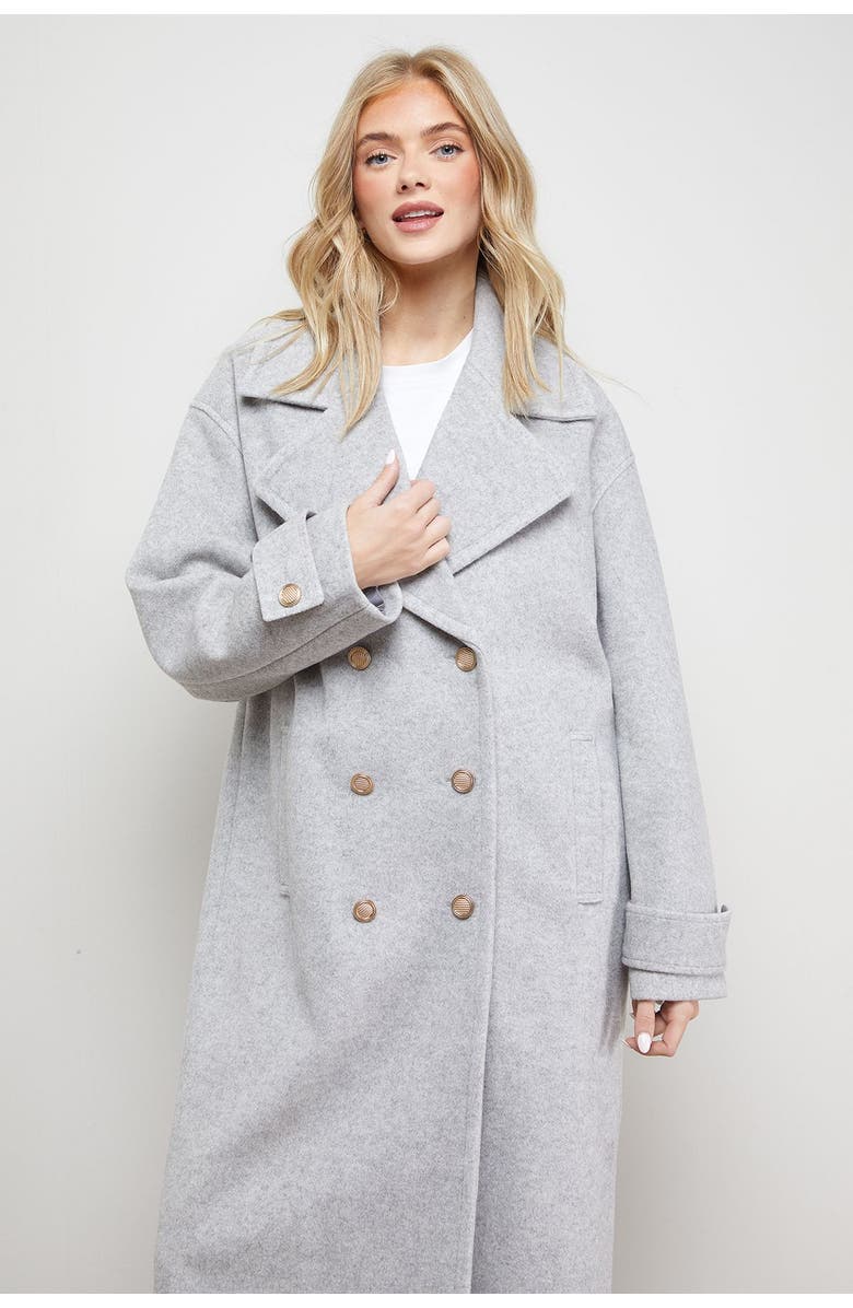 Oasis Relaxed Tailored Coat, Alternate, color, Charcoal