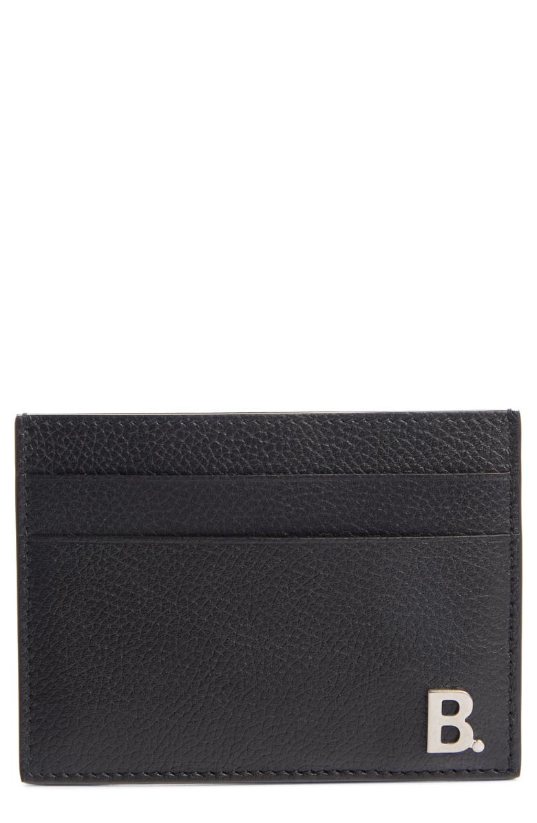 Balenciaga Calfskin Leather Card Holder, Main, color, 