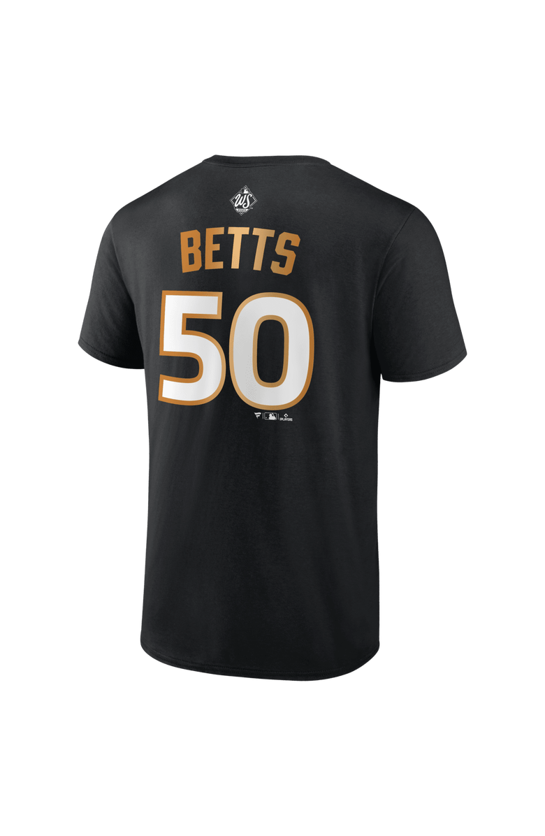 FANATICS Men's Fanatics Mookie Betts Black Los Angeles Dodgers 2025 World Series Champions Big & Tall Name & Number T-Shirt, Alternate, color, Black