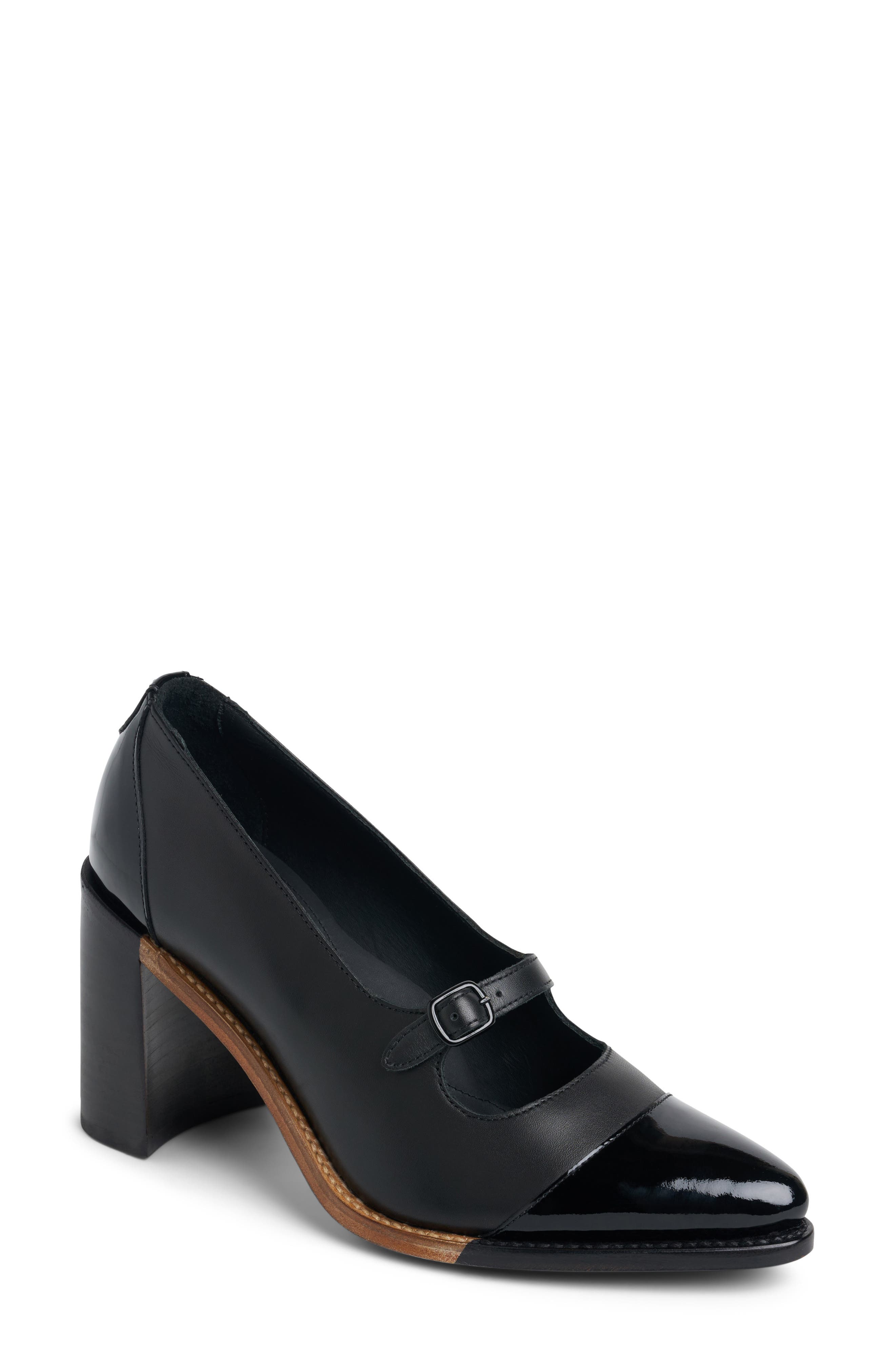 THE OFFICE OF US Miss Eliza Block Heel Pump, Main, color, Black On Black