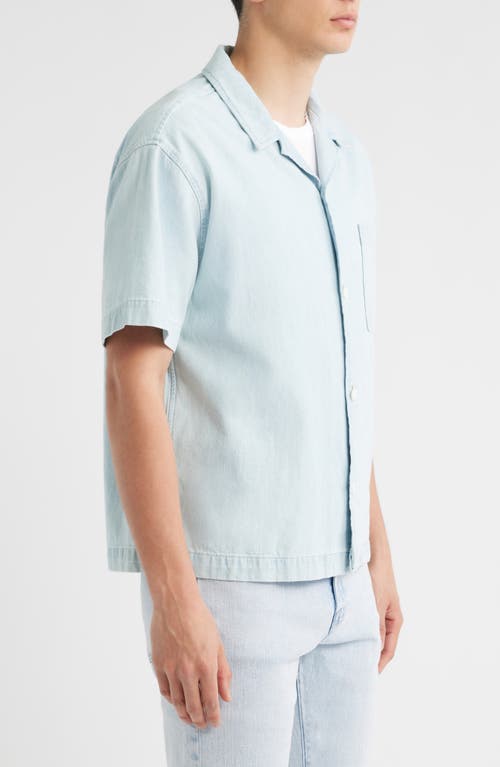 Frame Chambray Camp Shirt In Blue