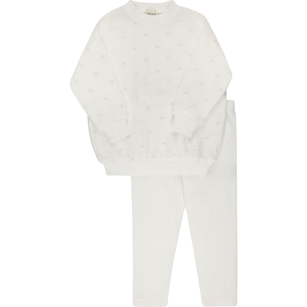 Ely's & Co. Velour Embroidered Floral Collection- Lounge Set