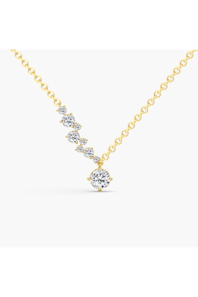 Starlight Asymmetrical Round Lab Diamond Necklace in 14K, Main, color, 2.00CTW
