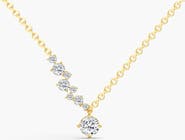 Everlee Starlight Asymmetrical Round Lab Diamond Necklace in 14K