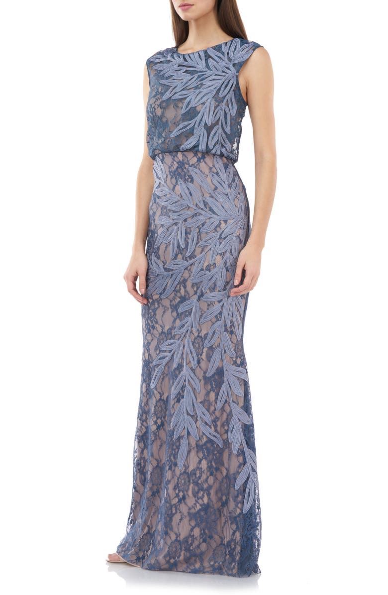 JS Collections Soutache Lace Blouson Gown, Alternate, color,