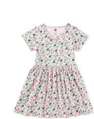 Tea Collection Short Sleeve Wrap Neck Dress