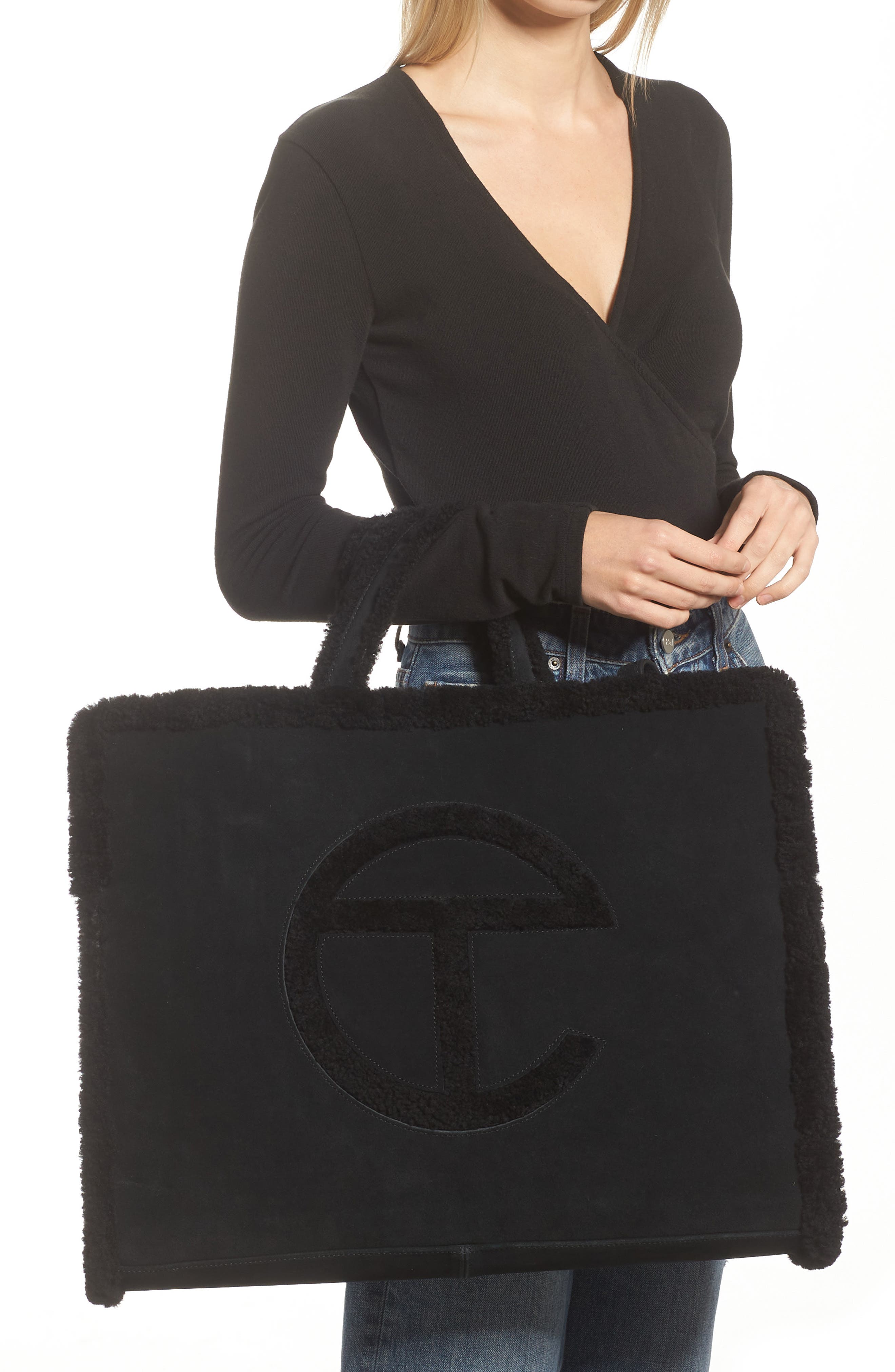 UGG<sup>®</sup> x TELFAR Gender Inclusive Large Genuine Shearling Shopper, Alternate, color, 