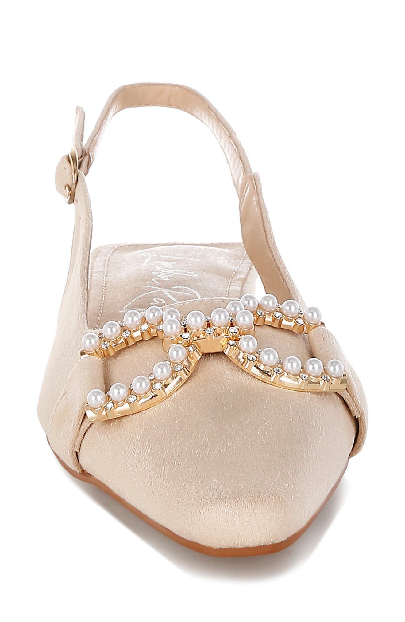 Salova Embellished Slingback Pump, Alternate, color, BEIGE