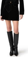 PAIGE Janelle Velvet Miniskirt