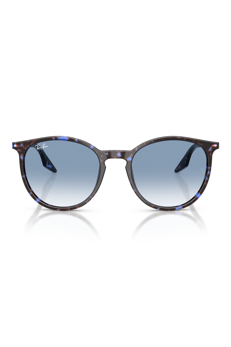 54mm Polarized Gradient Round Sunglasses, Main, color, BLUE HAVANA