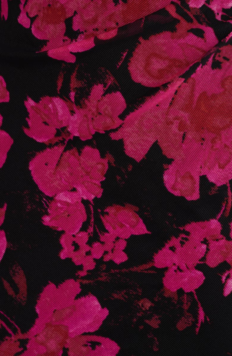 Anne Klein Print Ruched Mesh Midi Dress, Alternate, color,