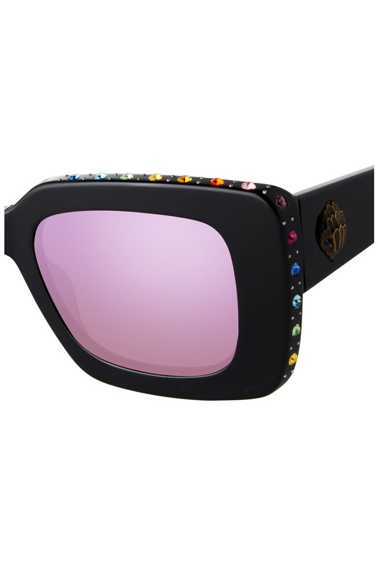 52mm Square Sunglasses, Alternate, color, BLACK/ RAINBOW