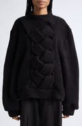 MELITTA BAUMEISTER Braided Ribbed Knit Sweater