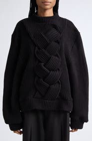 MELITTA BAUMEISTER Braided Ribbed Knit Sweater