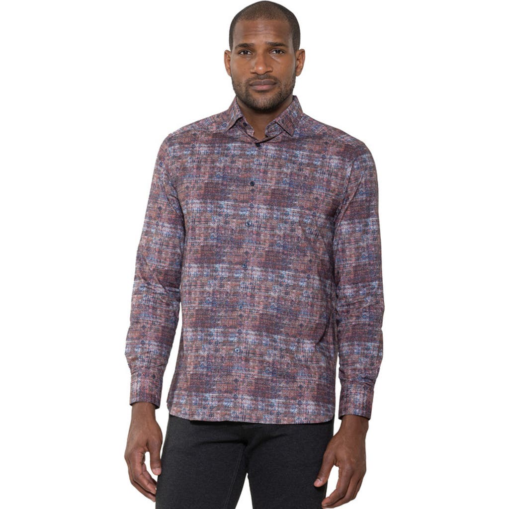 Luchiano Visconti Abstract Digital Design Shirt In Purple