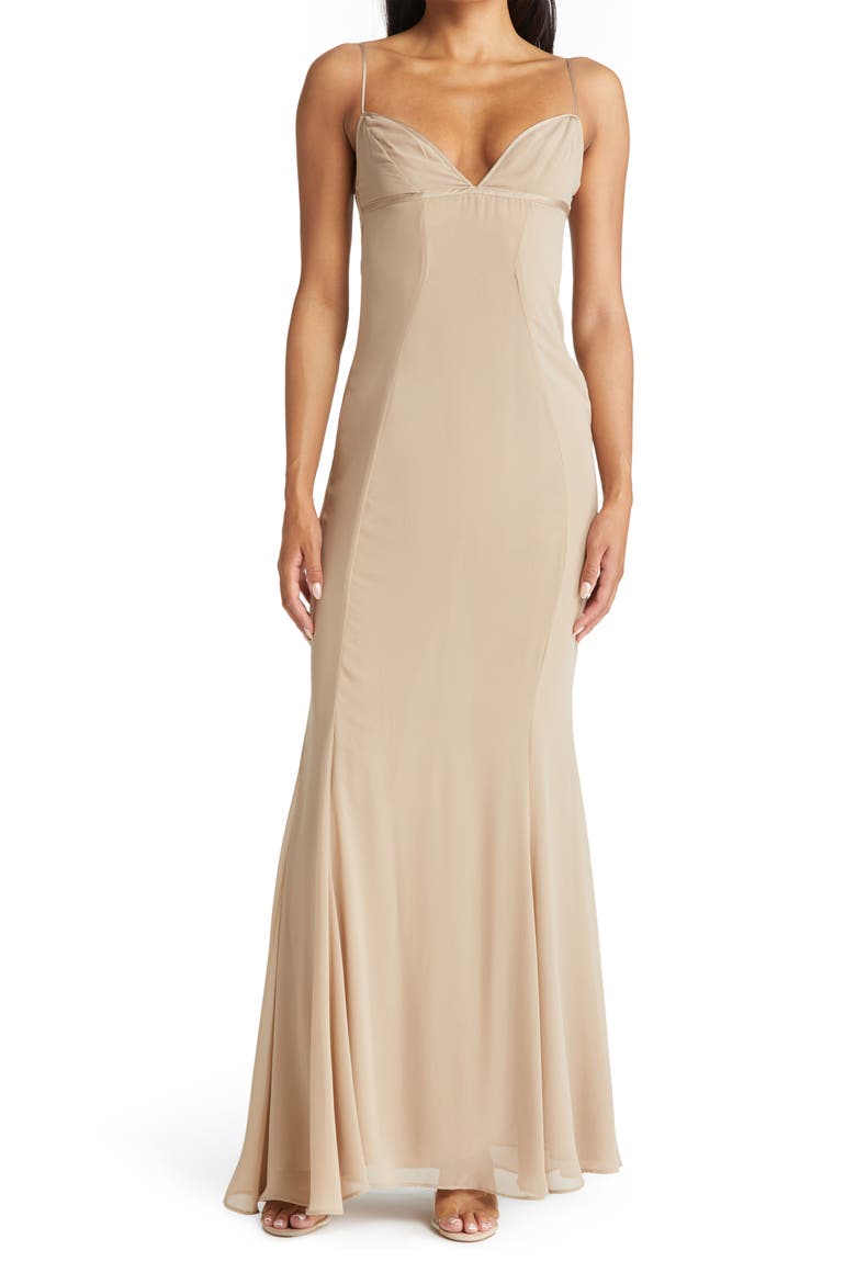 Loren Corset Maxi Dress, Alternate, color, LATTE
