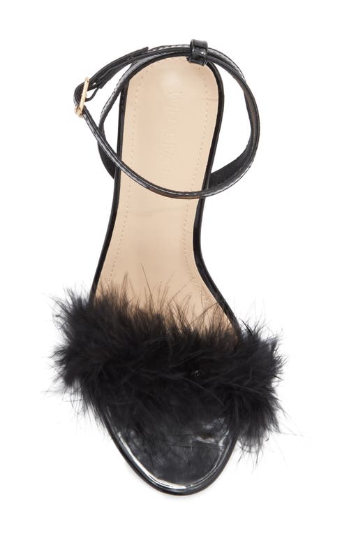 Wild Diva Lounge Safina Faux Fur Heel Sandal In Black