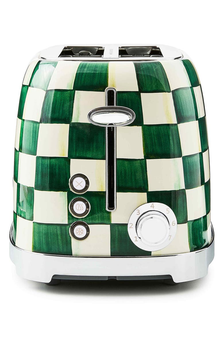 MACKENZIE CHILDS Emerald Check 2-Slice Toaster, Alternate, color, Emerald